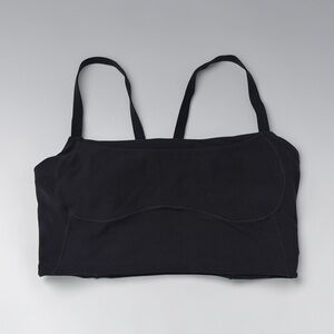 Stori Black Longline Sports Bra Crop Top Adjustable Straps Sz M